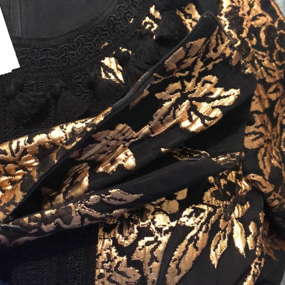 Andrew GN Black & Gold Brocade Tassel Dress - Picture 6 of 9